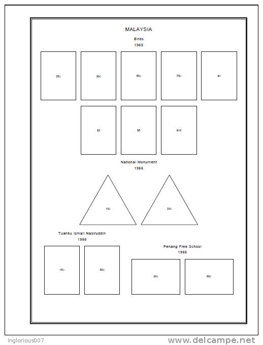 MALAYSIA STAMP ALBUM PAGES 1963-2011 (311 Pages) - English