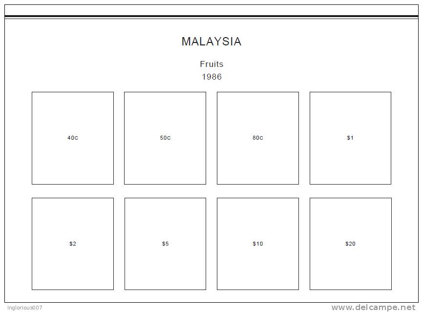 MALAYSIA STAMP ALBUM PAGES 1963-2011 (311 pages)