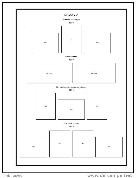 MALAYSIA STAMP ALBUM PAGES 1963-2011 (311 pages)