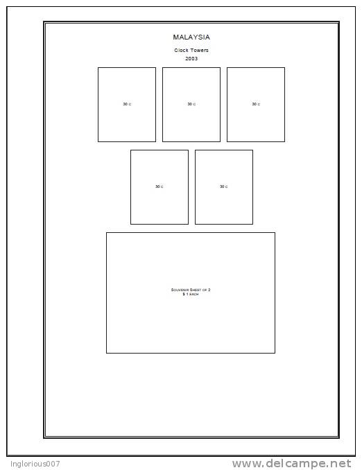 MALAYSIA STAMP ALBUM PAGES 1963-2011 (311 pages)