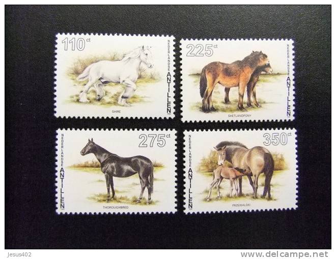 ANTILLAS HOLANDESAS 1996 Yvert Nº 1048 / 1051 ** CABALLOS   CHEVAUX - Horses