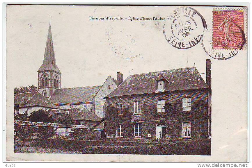 76. ENVIRONS D'YERVILLE .EGLISE D'ECTOT L'AUBER. - Yerville