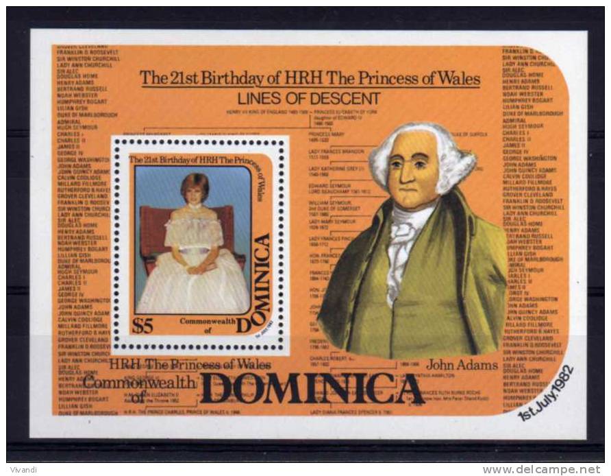 Dominica - 1982 - 21st Birthday Of Princess Of Wales Miniature Sheet - MNH - Dominique (1978-...)