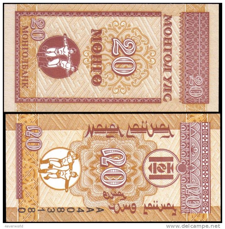 Mongolia 20 Mongo Banknotes Uncirculated UNC - Autres & Non Classés