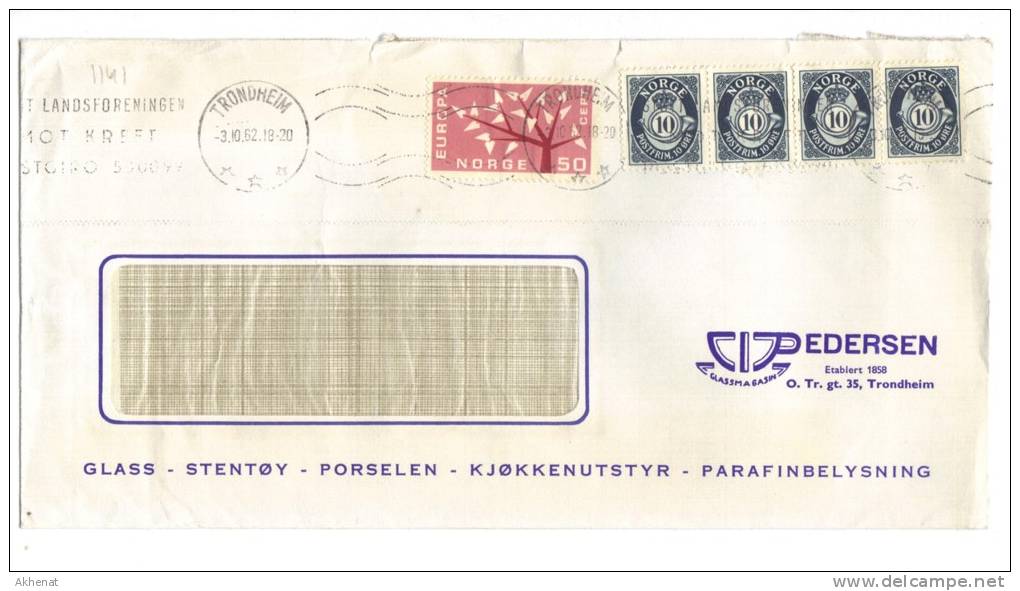 VER1141 - NORVEGIA  , Lettera Commerciale  Per L'Italia. - Storia Postale