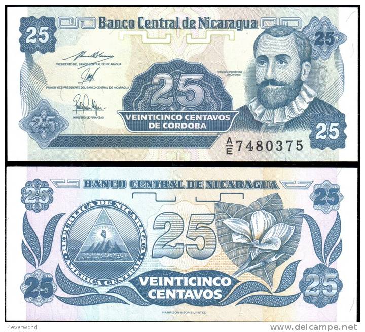 Nicaragua 25 Centavos Banknotes Uncirculated UNC - Altri & Non Classificati