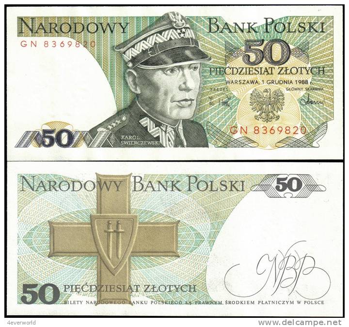 Poland 1988 50 Zlotych Banknotes Uncirculated UNC - Other & Unclassified