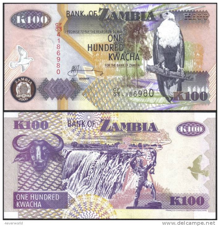 Zambia 2006 100 Kwacha Eagle Banknotes Uncirculated UNC - Autres & Non Classés
