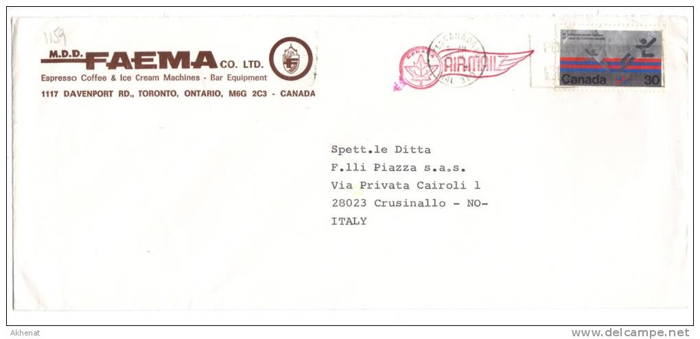 VER1159 - CANADA  26/5/1978  , Lettera Commerciale  Per L'Italia. - Cartas & Documentos