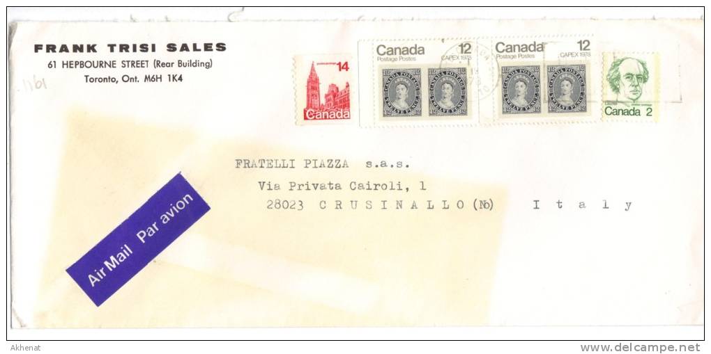 VER1160 - CANADA  1978  , Lettera Commerciale  Per L'Italia. - Briefe U. Dokumente