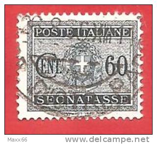 ITALIA REGNO USATO - 1934 - SEGNATASSE - FASCIO LITTORIO  - Cent. 60 - SASSONE S41 - Strafport