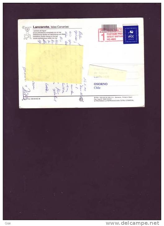 SPAGNA 2001 - Cartolina (Canarie) Per Il Cile - Storia Postale