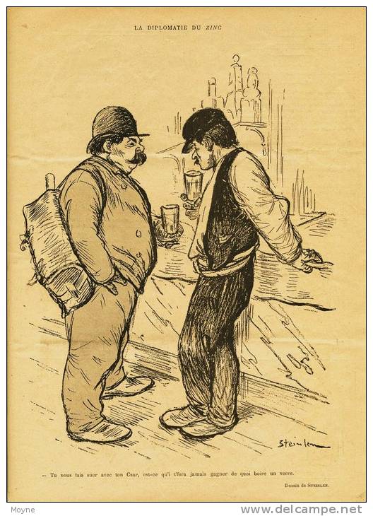 Dessin De  STEINLEN    *  LA DIPLOMATIE DU BAR   *  - Paru  Dans Le RIRE N° 148 - Du 4 Septembre 1897 - Litho ? - Dessins