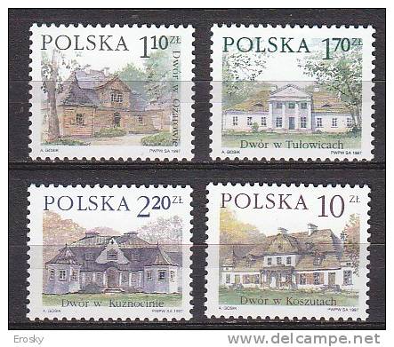 R3689 - POLOGNE POLAND Yv N°3442/45 ** Architecture - Nuevos