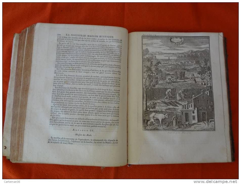 2 Tomes - La nouvelle maison rustique par le Sieur LIGER - Tome 2 de 1736 4 ème édition, Tome 1 de 1775 dixième édition