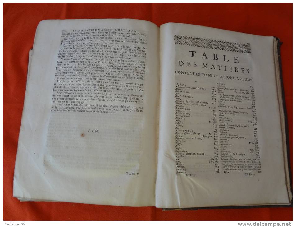 2 Tomes - La nouvelle maison rustique par le Sieur LIGER - Tome 2 de 1736 4 ème édition, Tome 1 de 1775 dixième édition