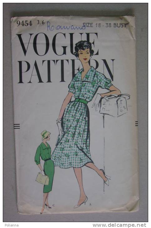 PEX/38  VOGUE PATTERN SERVICE - CARTA MODELLO MODA Anni ´50/´60 ABITO/TAGLIO/CUCITO - Cartamodelli