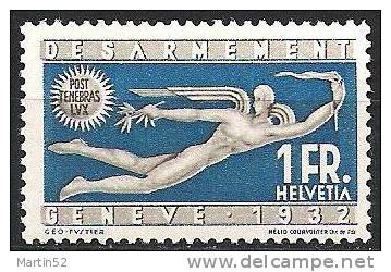 Schweiz Suisse 1932:  Abrüstung  DÉSARMEMENT GENÈVE Zu 190 Mi 255 Yv 259 * MLH (Zumstein CHF 65.00 - 50%) - Nuovi