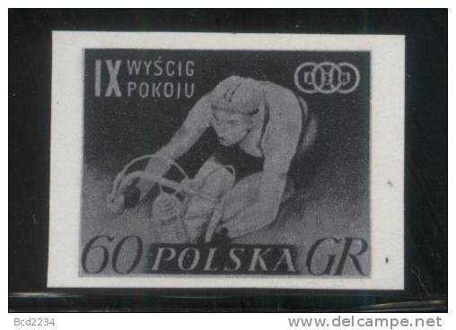 POLAND 1956 9TH CYCLING PEACE RACE 60G BLACK PRINT NHM Bikes Bicycles Sports Tour De Pologne - Proofs & Reprints
