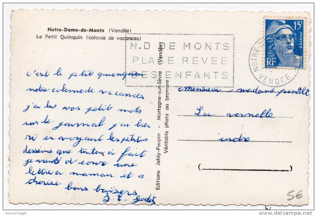 Cpsm 85 - Notre-Dame De Monts - Le Petit Quinquin (Colonie De Vacances) - (9x14 Cm) - Autres & Non Classés