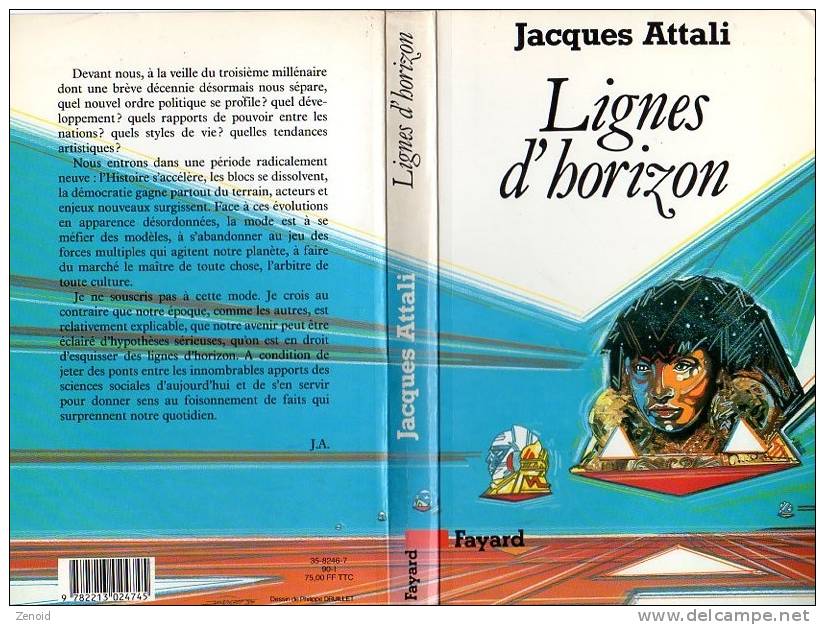 Couverture Livre J. Attali "Lignes D´Horizon" - Ill. Philippe Druillet - Druillet
