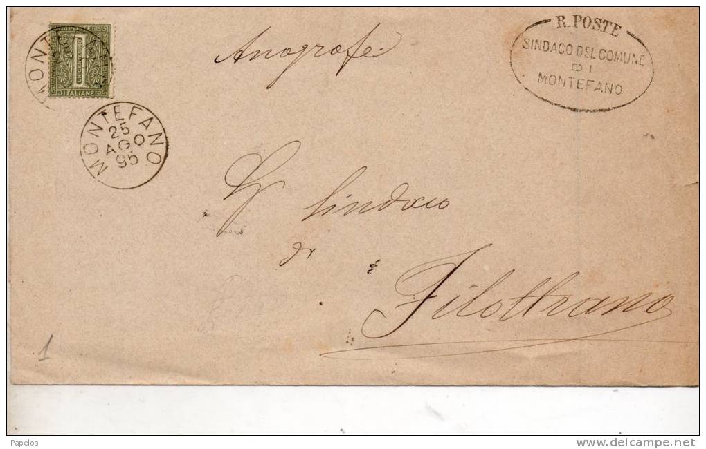 1895 LETTERA CON ANNULLO MONTEFANO MACERATA - Ongebruikt