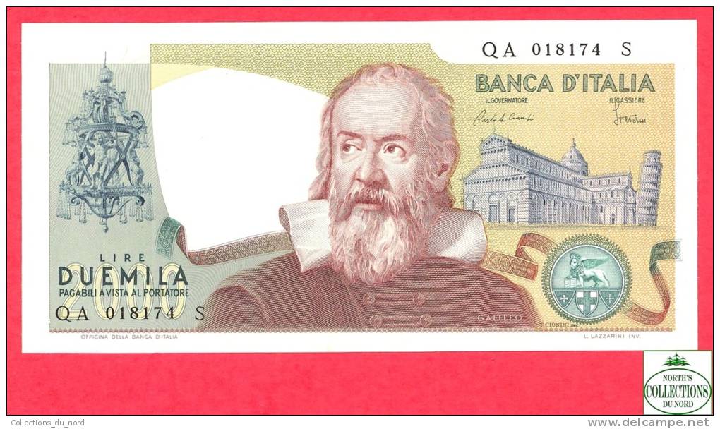 Italy - Italia -  2000 Lire - EF - Banknote - 1983 / Papier Monnaie Italie - Billet - 2000 Lire