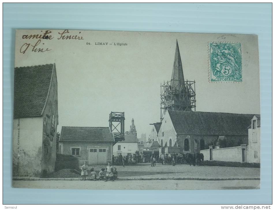 YVELINES LIMAY L EGLISE   BON ETAT VOIR SCAN  VOYAGEE  EGLISE EN TRAVAUX - Limay