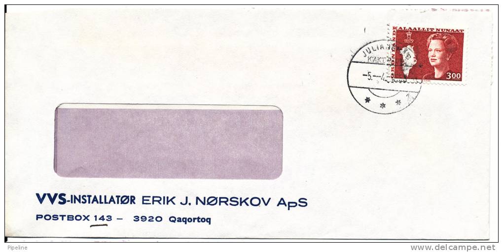 Greenland Cover Julianehab 5-4-1988 Single Stamped - Autres & Non Classés