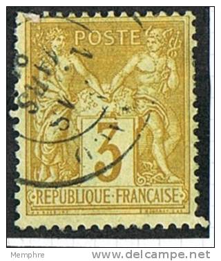 Timbre De France Sage 3 Cent No 86  Oblitéré &laquo;Monaco Principauté&raquo;  Signé Calves - ...-1885 Préphilatélie