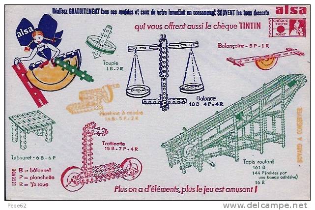 Buvard-alsa-jeux De  Constructions-genre Mécano-chèque Tintin- - Süssigkeiten & Kuchen