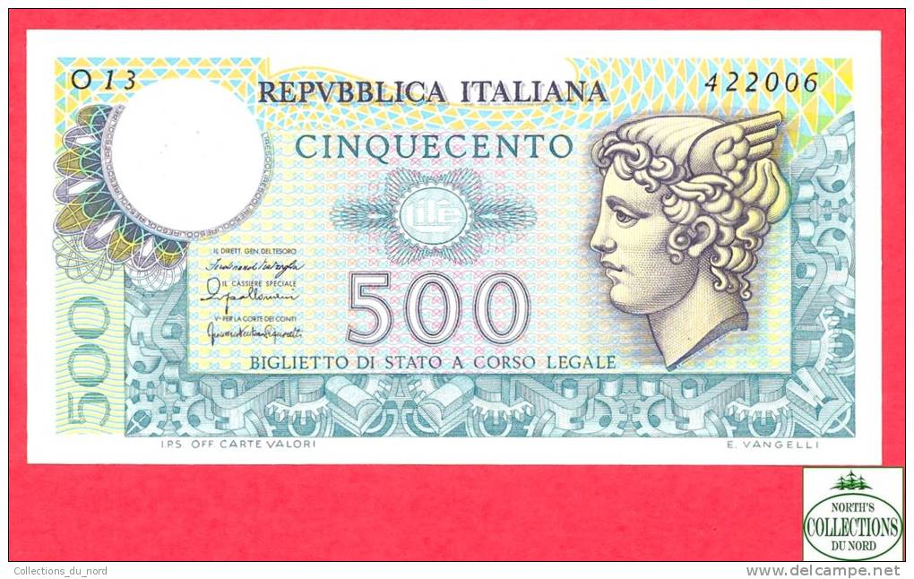 Italy - Italia -  500 Lire - AU - Banknote - 1976 / Papier Monnaie Italie - Billet - 500 Lire