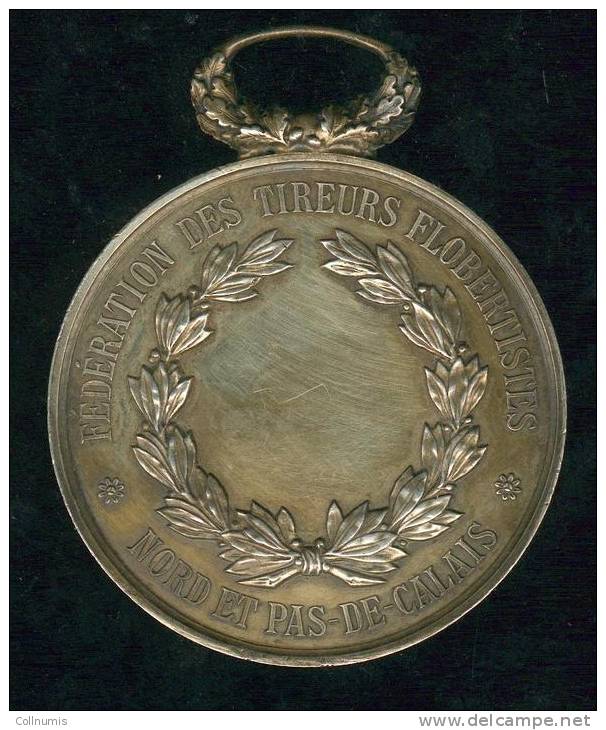 Splendide Médaille Tir Ou Chasse , Vermeil Grand Module  6.2 Cm - Profesionales / De Sociedad