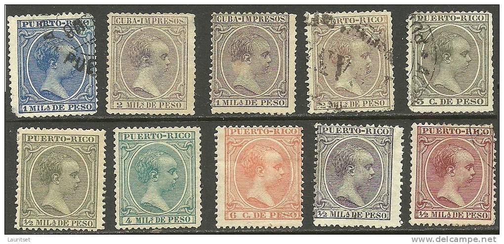 PUERTO RICO 1890 - 1895 = King Alfons XIII Lot  - Mint & Used - Puerto Rico