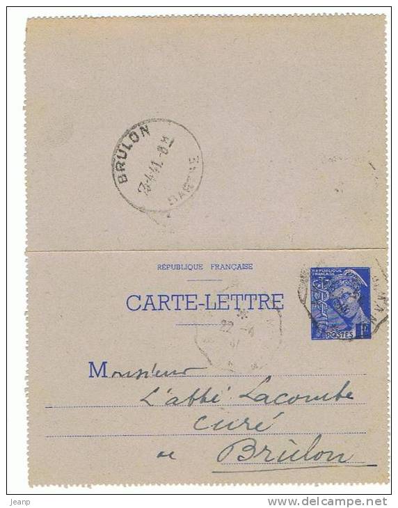 1f Mercure Oblitérée (4-41), Yvert SPE-CLI - Cartoline-lettere