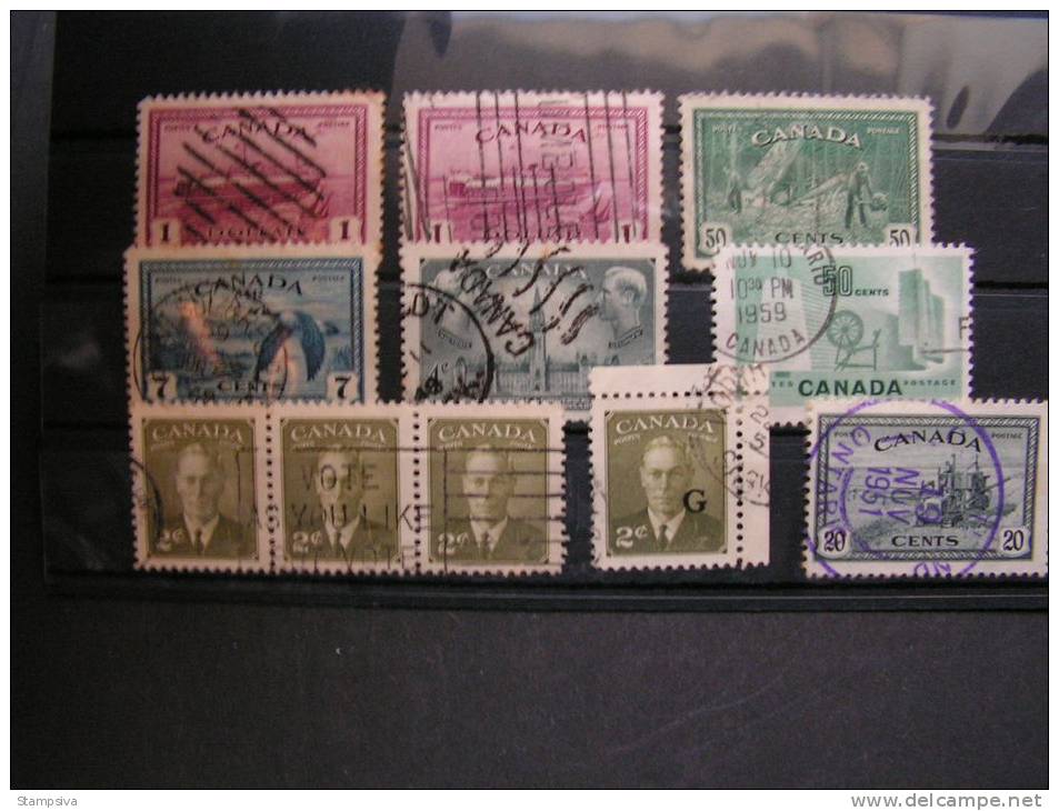 == Canada Lot  Ca, 1951 - Used Stamps