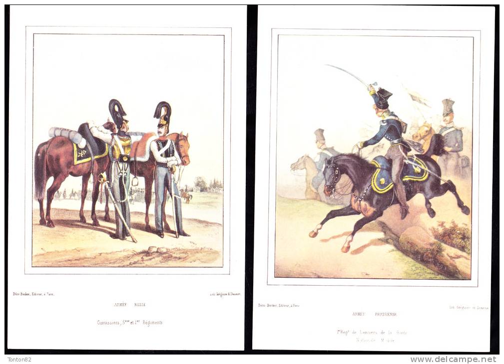 Quatre Reproductions Lithos. Soldats Empire - History