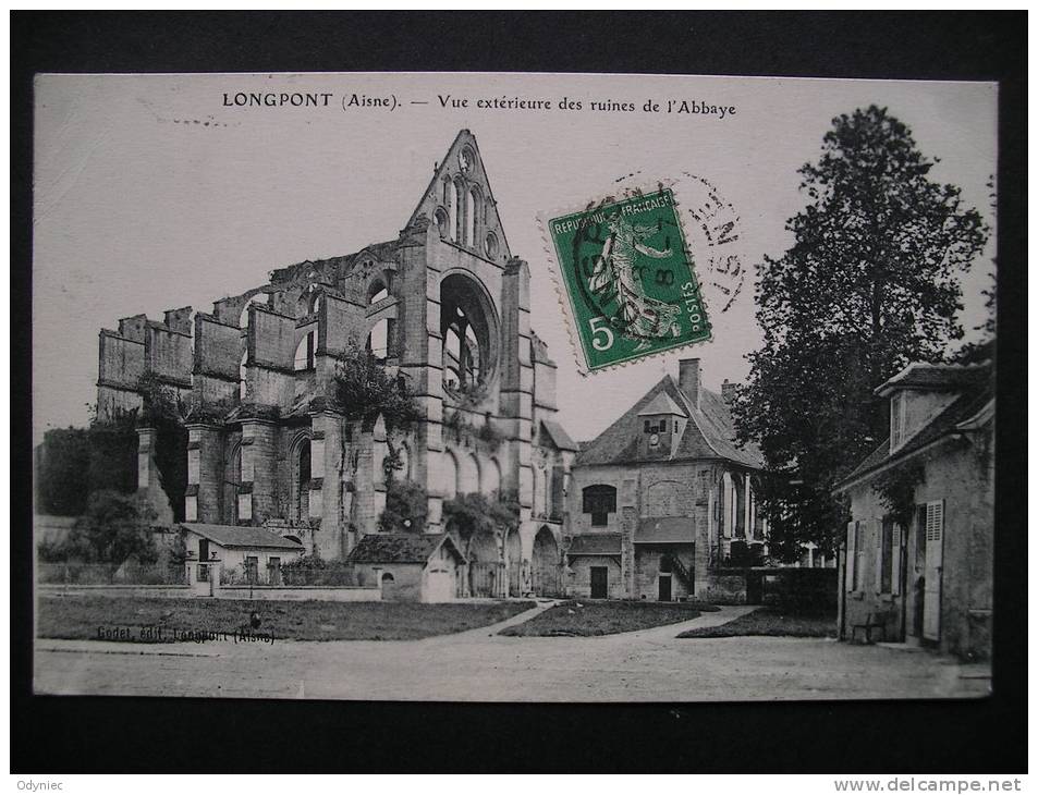 Longpont(Aisne)-Vue Exterieure Des Ruines De L'Abbaye 1915 - Picardie