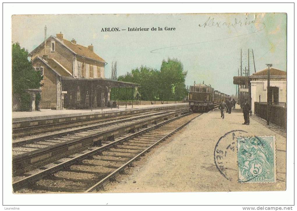 CP   ABLON  INTERIEUR DE LA GARE  - ECRITE EN 1906 - Ablon Sur Seine