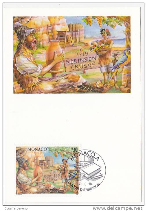 MONACO => Carte Maximum => Robinson Crusoé - 1994 - Cartas Máxima