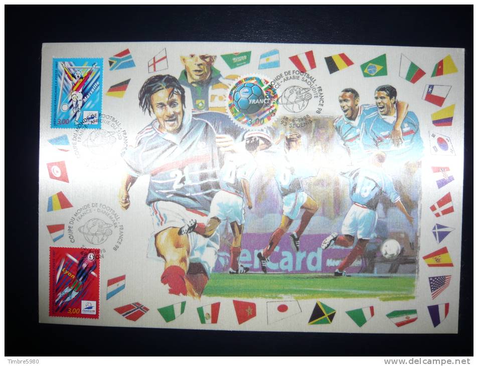 FRANCE FDC  Sur Soie   COUPE DU MONDE  De FOOT 1998   Tirage  1500   Expl. - 1990-1999