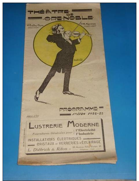 Ancien Programme THEATRE DE GRENOBLE Saison 1922 1923 L ARLESIENNE - Programmes