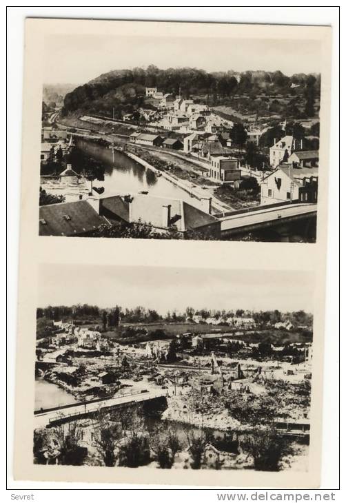 SAINT-LO. - Carte-photo Du Bombardement De 1945.  Quartier De La Gare Et La Vire - Saint Lo