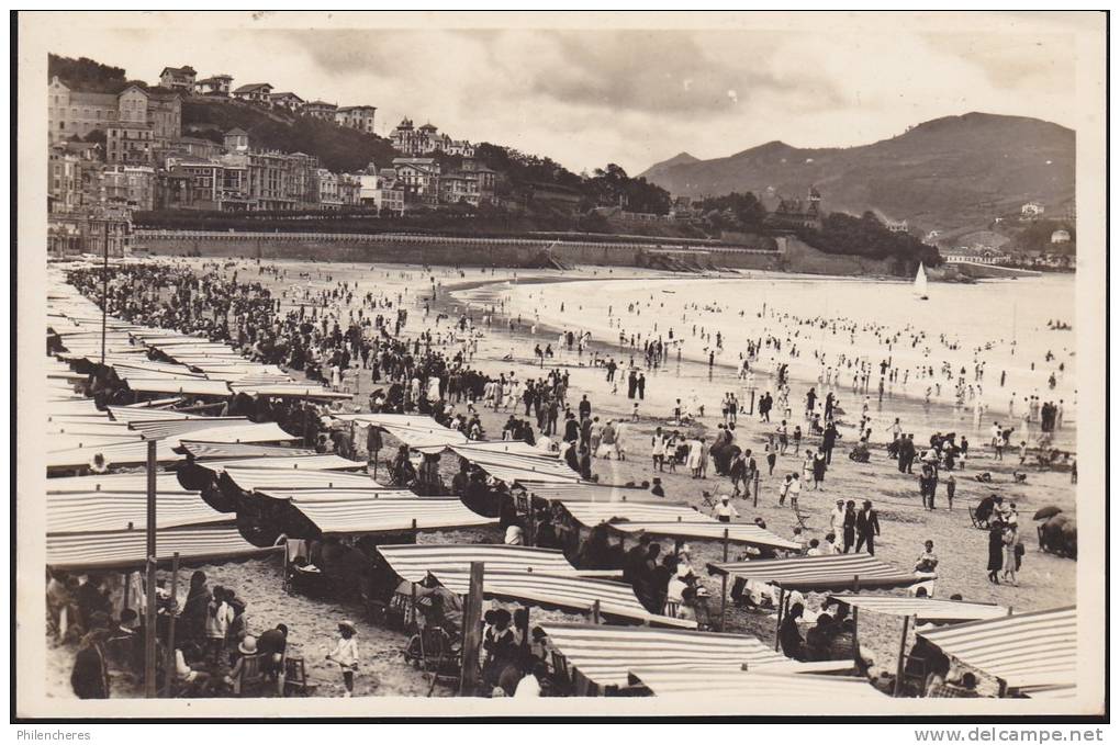 CPSM - (Espagne) San Sebastian - Detalle De La Playa - Autres & Non Classés