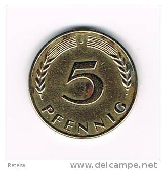 DUITSLAND 5 PFENNIG  1950 J - 5 Pfennig