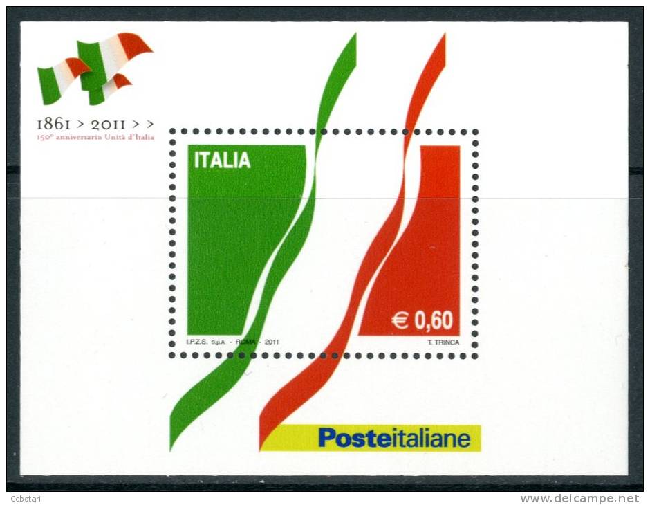 ITALIA / ITALY 2011** - 150° Anniv. Unita' D'Italia - 1 Minifoglio MNH Come Da Scansione - Blocchi & Foglietti