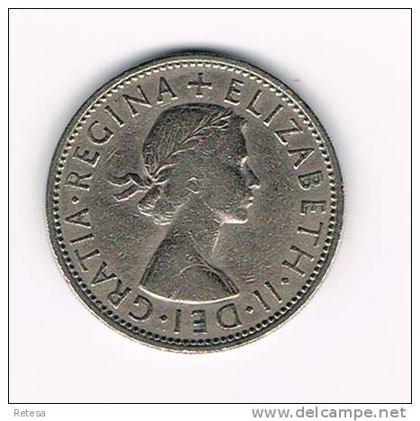GREAT BRITAIN  2 SHILLINGS  1958 - J. 1 Florin / 2 Shillings