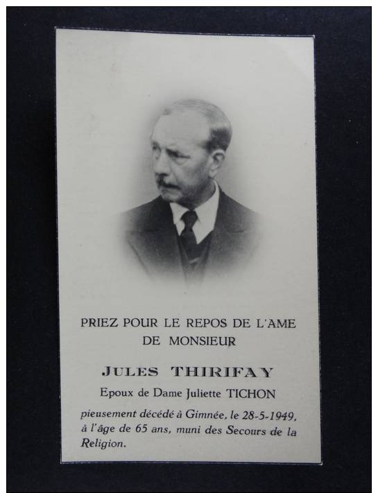 Jules Thirifay épx Tichon Gimnée 1949 - Images Religieuses