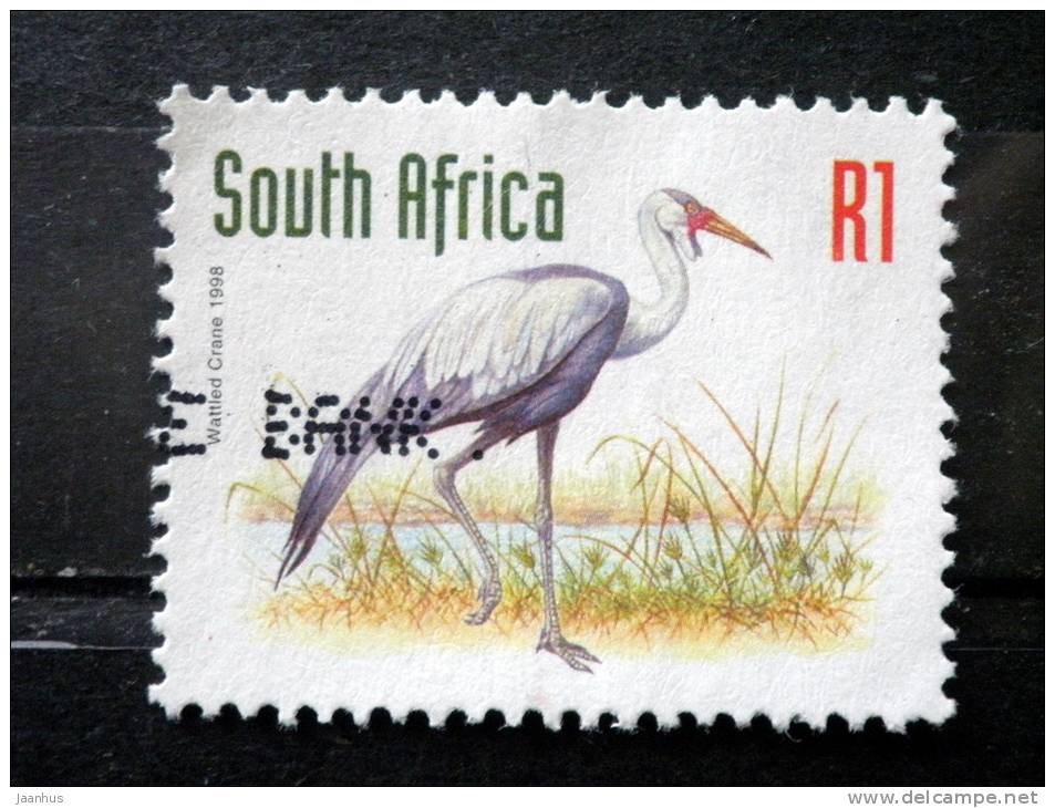 South Africa - 1997 - Mi.nr.1109 A - Used - Animals - Birds - Wattled Crane - Bugeranus Carunculatus - Definitives - Usados