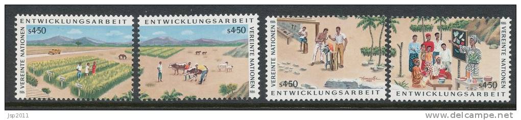 UN Vienna 1986 Michel # 56-59 4 Singles, MNH - Ungebraucht